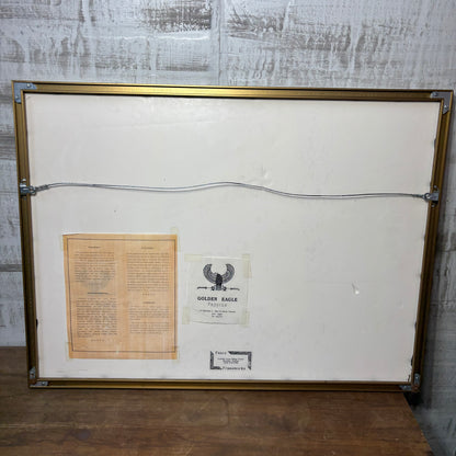 Eygpt Papyrus Painting Framed In Gold Frame