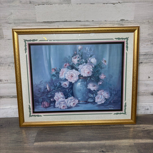 Vintage Wanta Davenport Floral Famed Painting