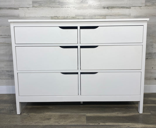 Modern White 6 Drawer Dresser
