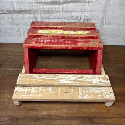 Vintage Wooden Folding Step Stool/ Chair