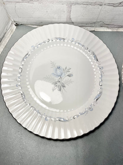 Vintage Paragon “Morning Rose” Silver Rim Dinner Dish Set Of 7