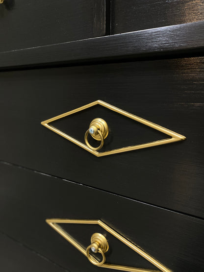 Mid Century Black & Gold Dresser