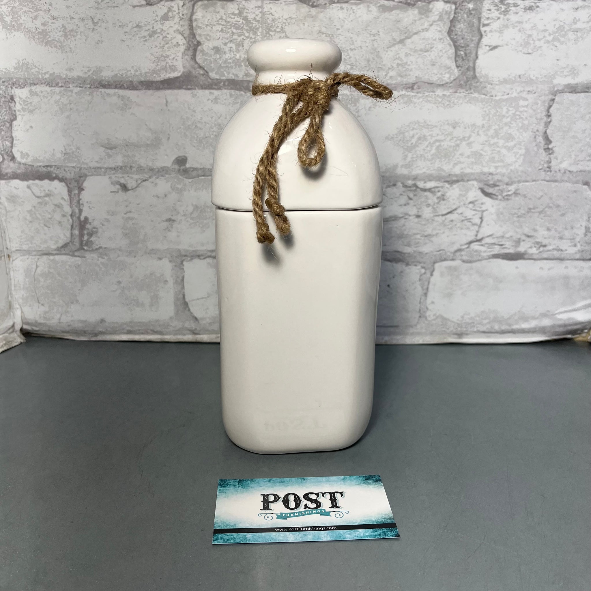 Ceramic White Milk Canister