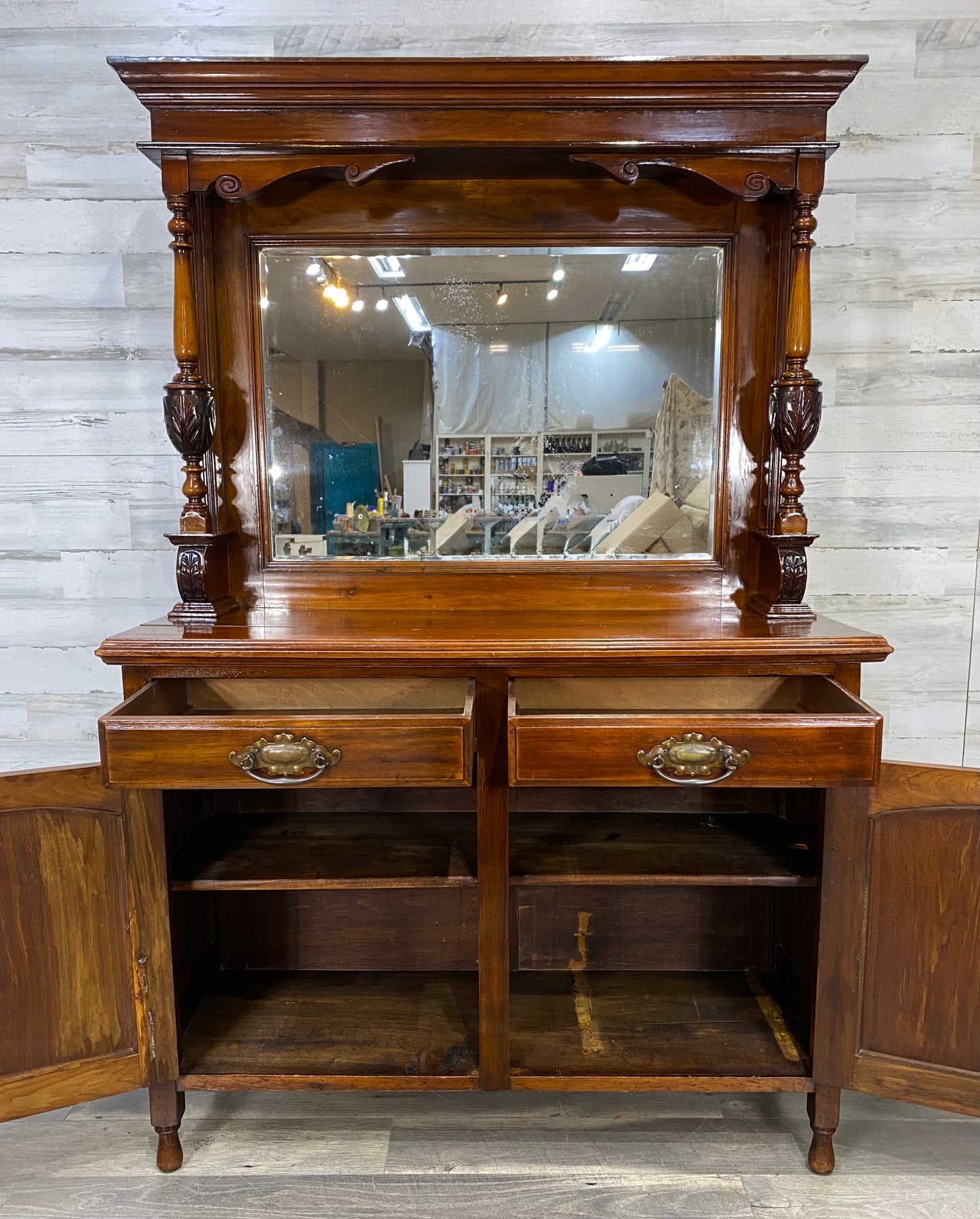 Late Victorian Antique Hutch Buffet