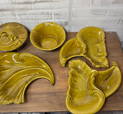 Mid Century Ceramic Thanksgiving Party Tray Set