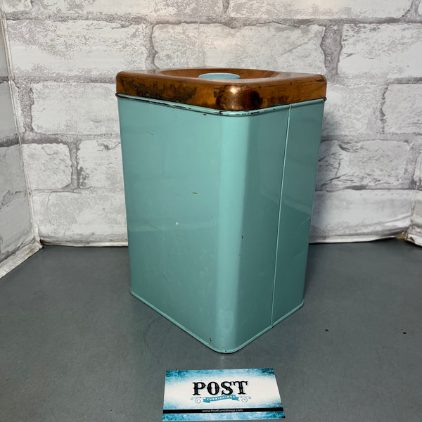 Vintage Lincoln Beautyware Turquoise And Copper Canister Set Of 3