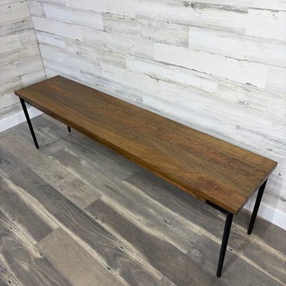Mid Century Style Mango Wood Bench