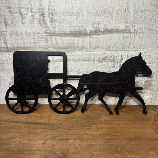 Horse And Buggy Metal Wall Art