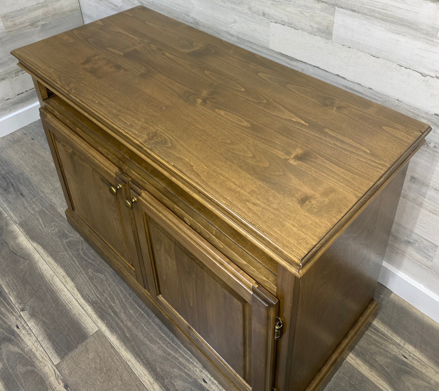 Oak TV Stand Storage Cabinet