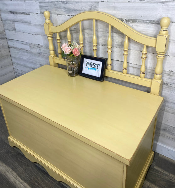 Yellow Toybox Bench Storage