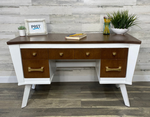 Mid Century Modern White Desk