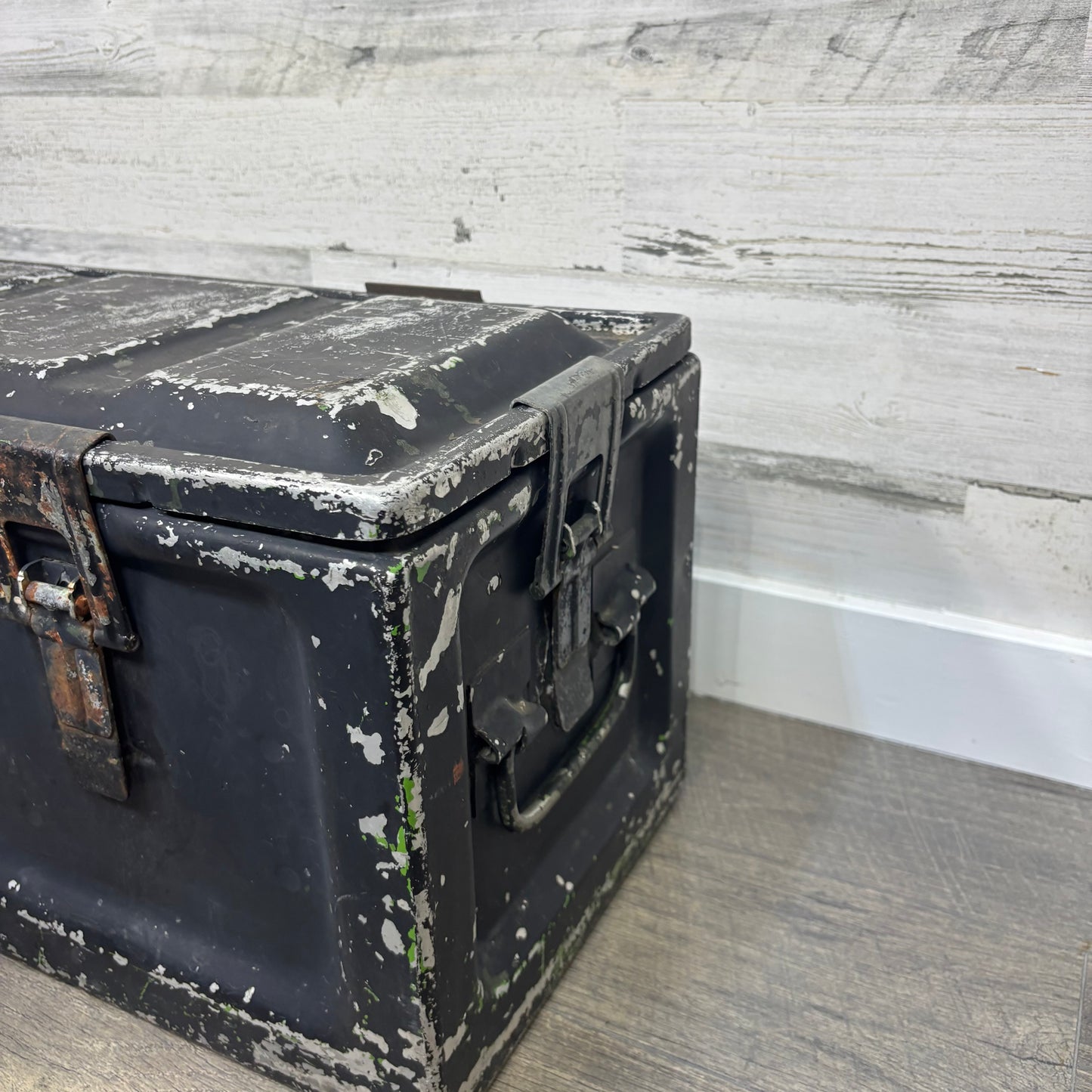 Vintage Metal Military Trunk Storage Trunk