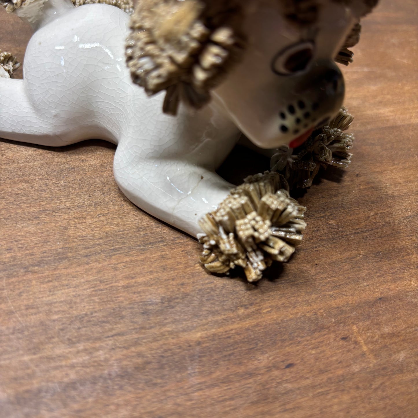 Vintage Spaghetti Dog Wearing A Hat Figurine