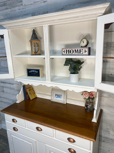 White Farmhouse China Hutch