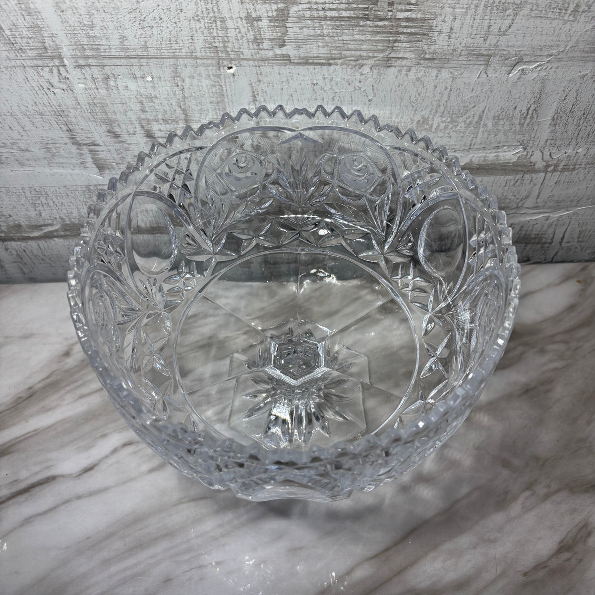 Vintage Crystal Glass Pedestal Compote Bowl