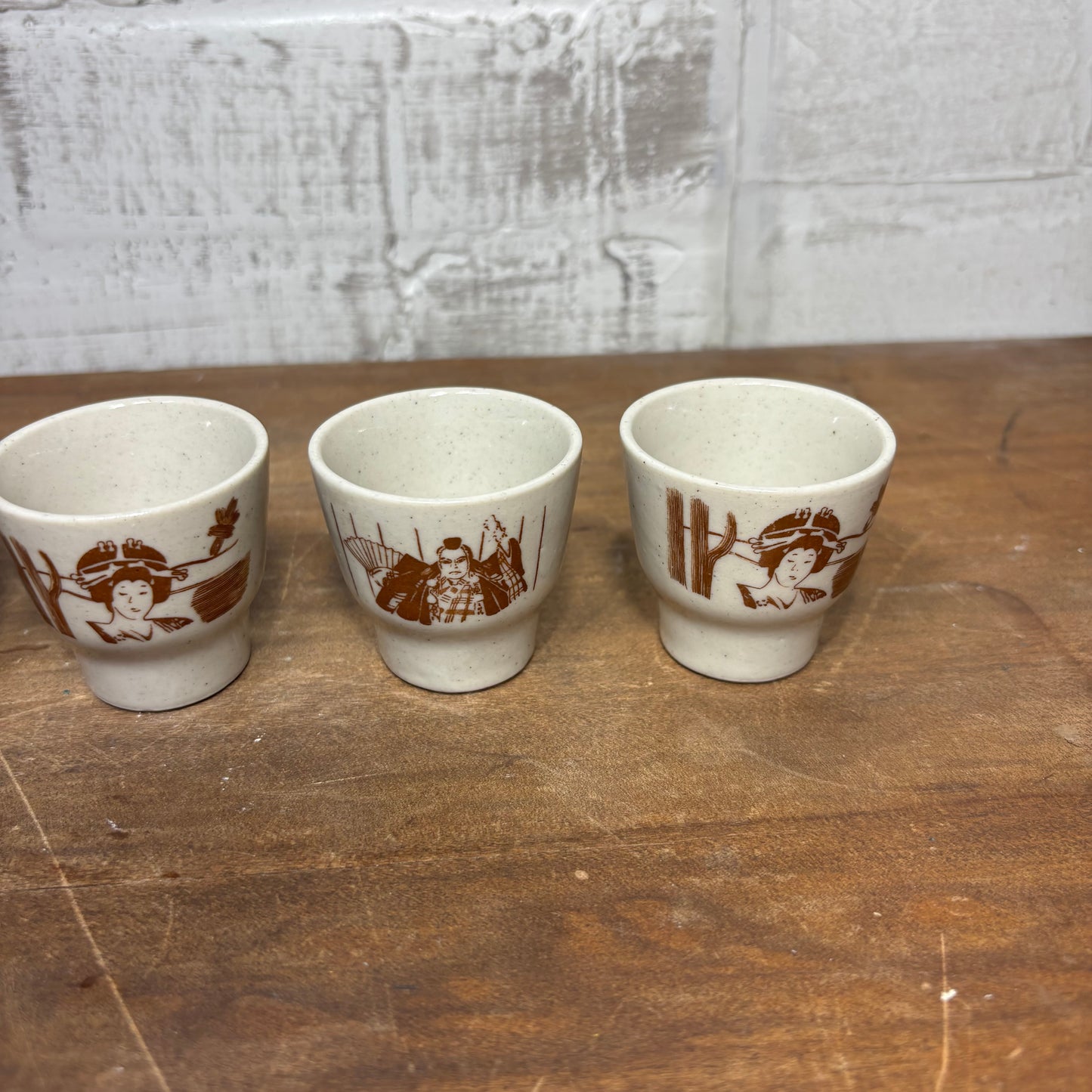Vintage Japanese Ceramic Sake Cups Set Of 4