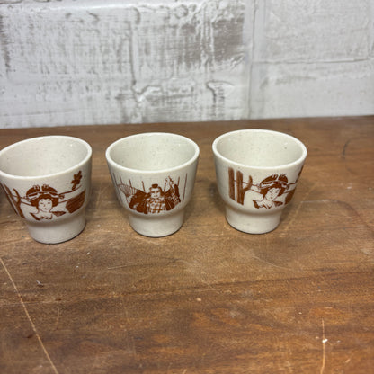 Vintage Japanese Ceramic Sake Cups Set Of 4