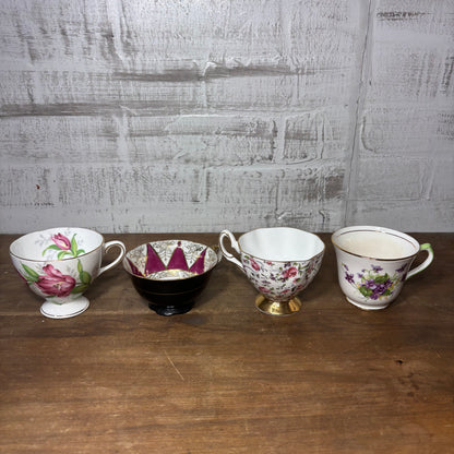 Vintage Porcelain Teacup Set Of 4 #5