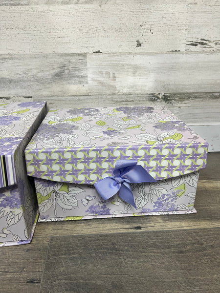 Purple Floral Gift Box Set Of 2