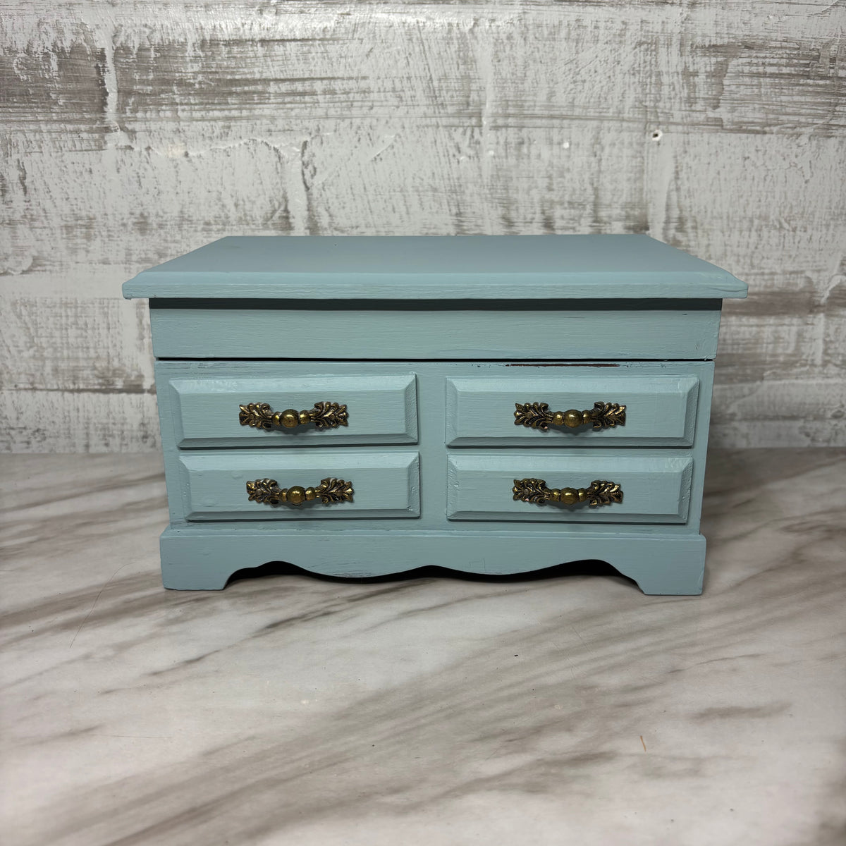 Vintage Wooden Musical Jewelry Box