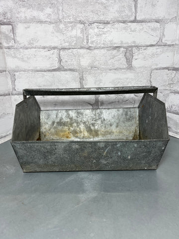 Vintage Industrial Galvanized Metal Tool Box