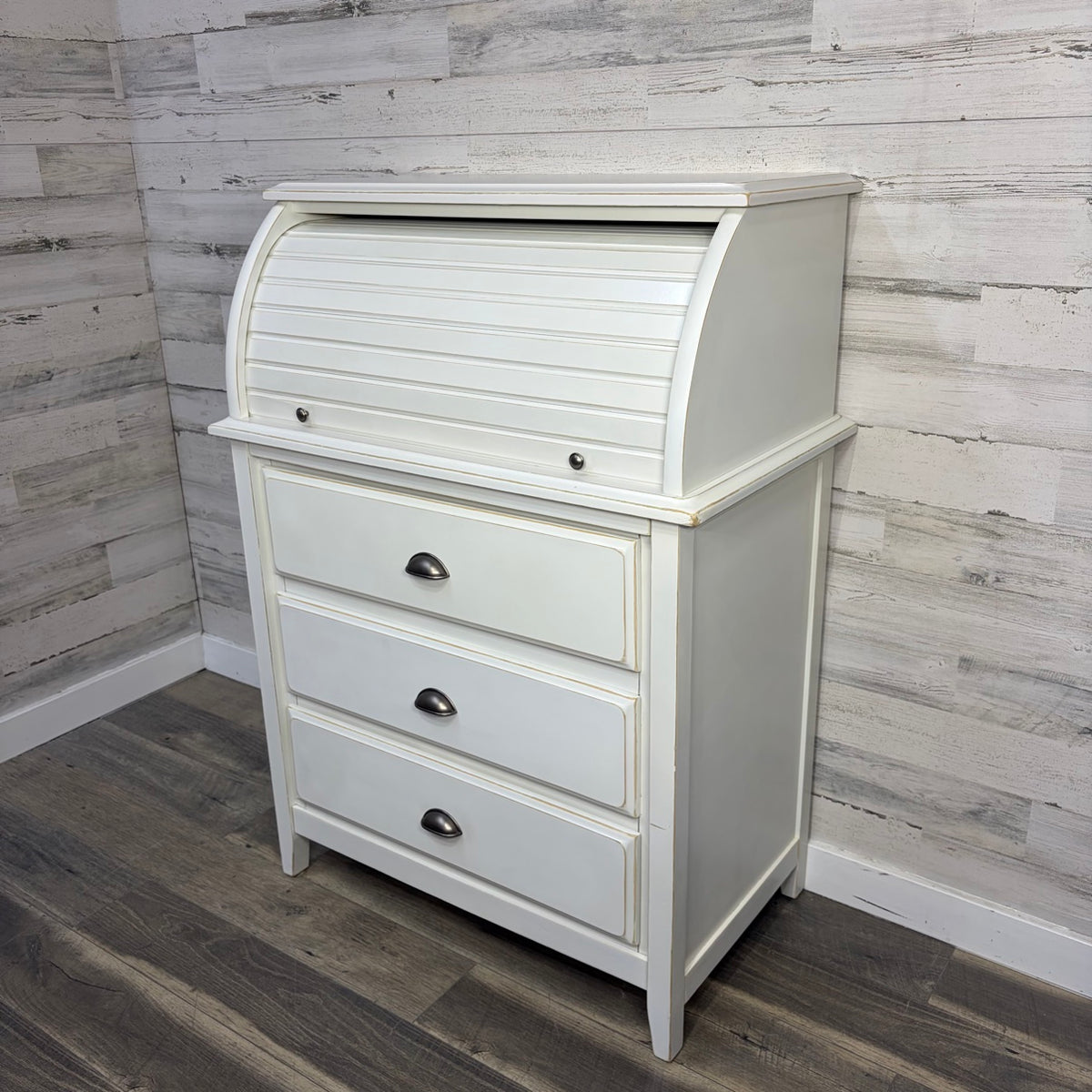 Refinished white roll top desk — photo 10