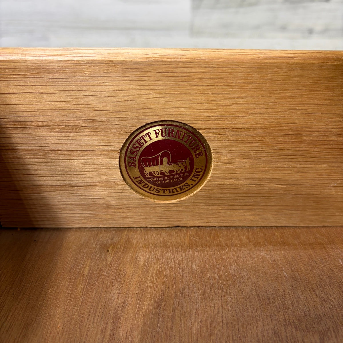 Dark stained wood top