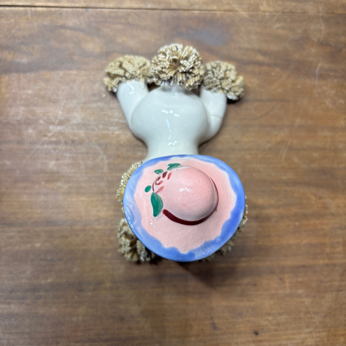 Vintage Spaghetti Dog Wearing A Hat Figurine