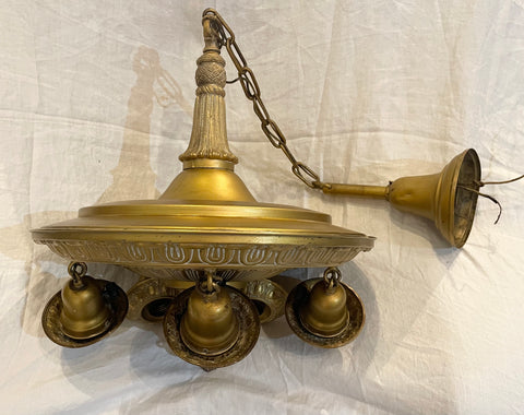 Antique Weber Brass Chandelier