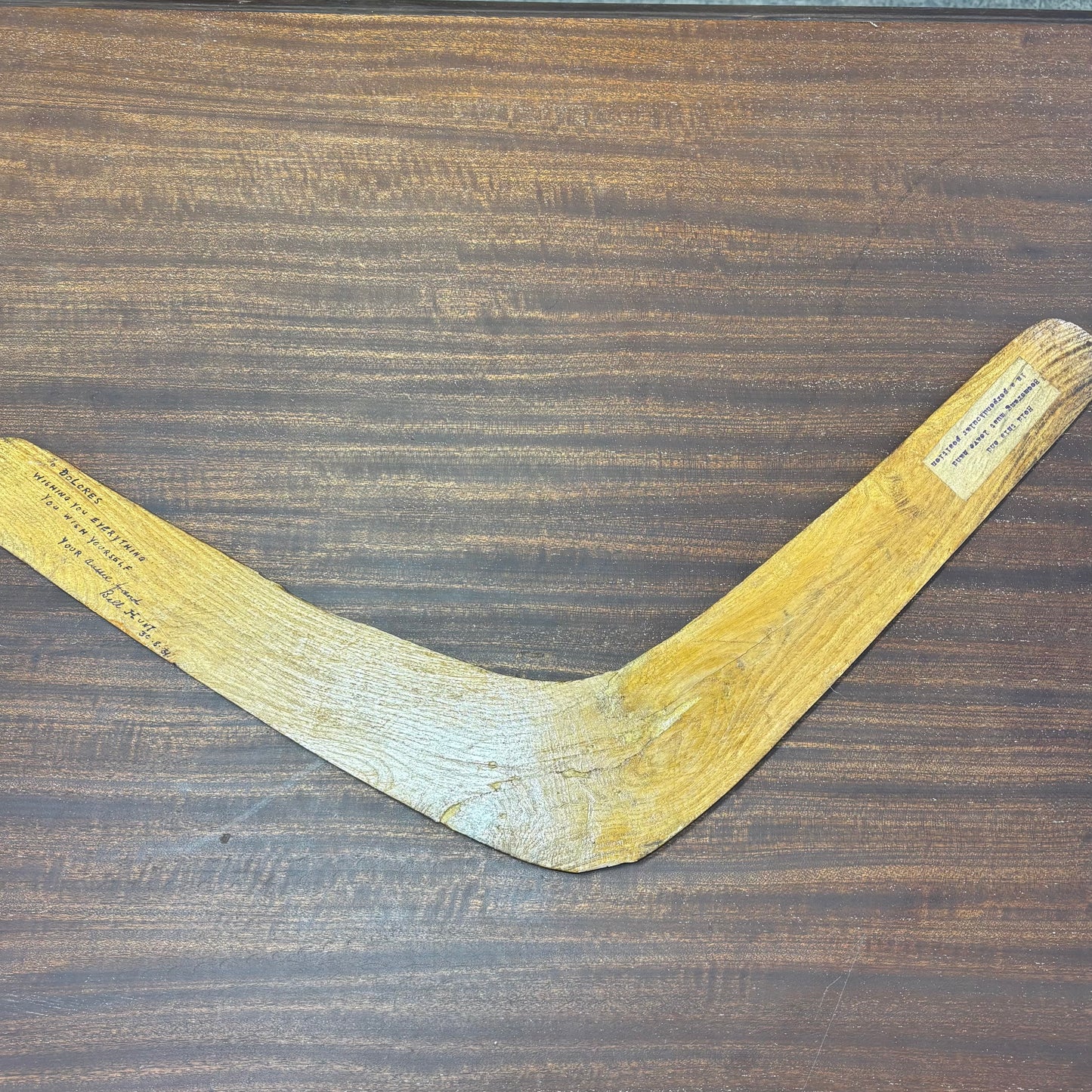Antique Hand-Carved Boomerang