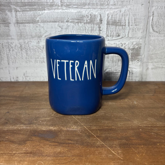 Rae Dunn “Veteran” Blue Mug