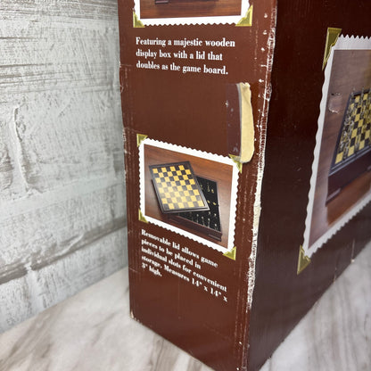 Vintage Merkury Gaming Baseball Chess Set with Wooden Storage Box