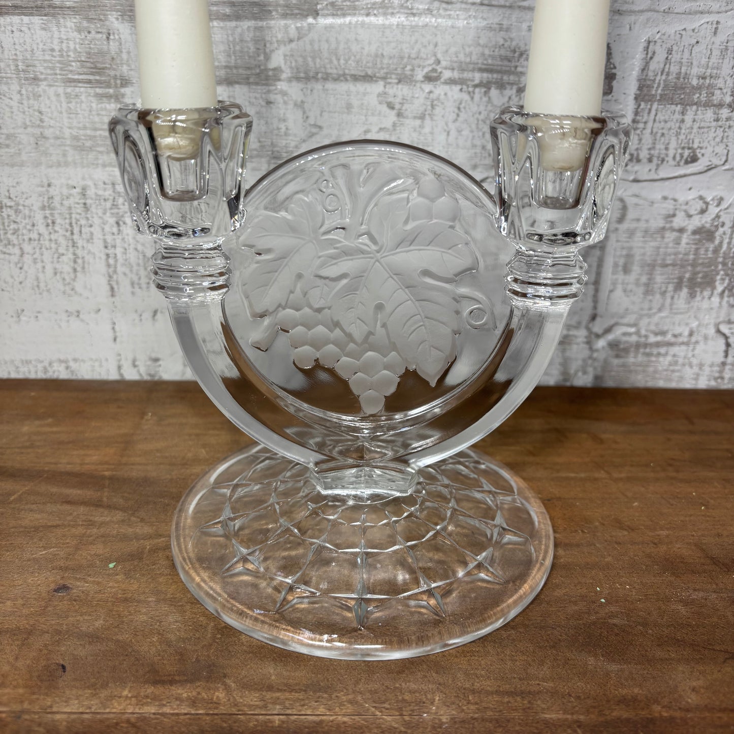 Indiana Glass Constellation Grape Candlestick Holder