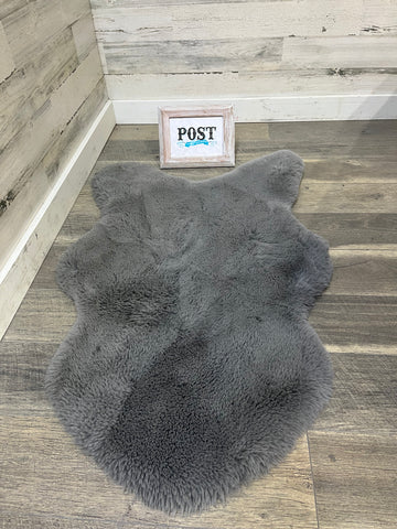 Gray Faux Fur Rug