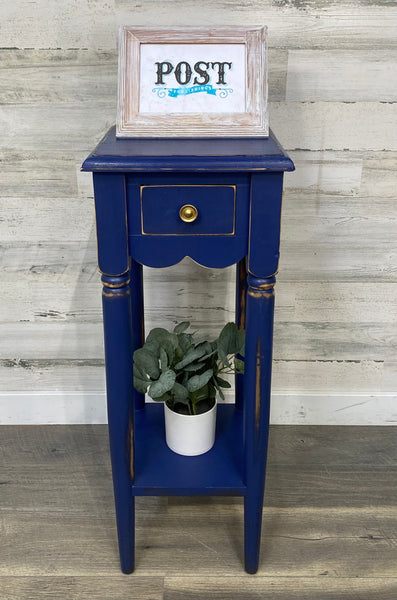 Navy Blue End Table/ Nightstand/ Plant Stand