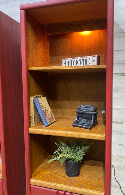 Set Of 2 Barn Red Bookshelves