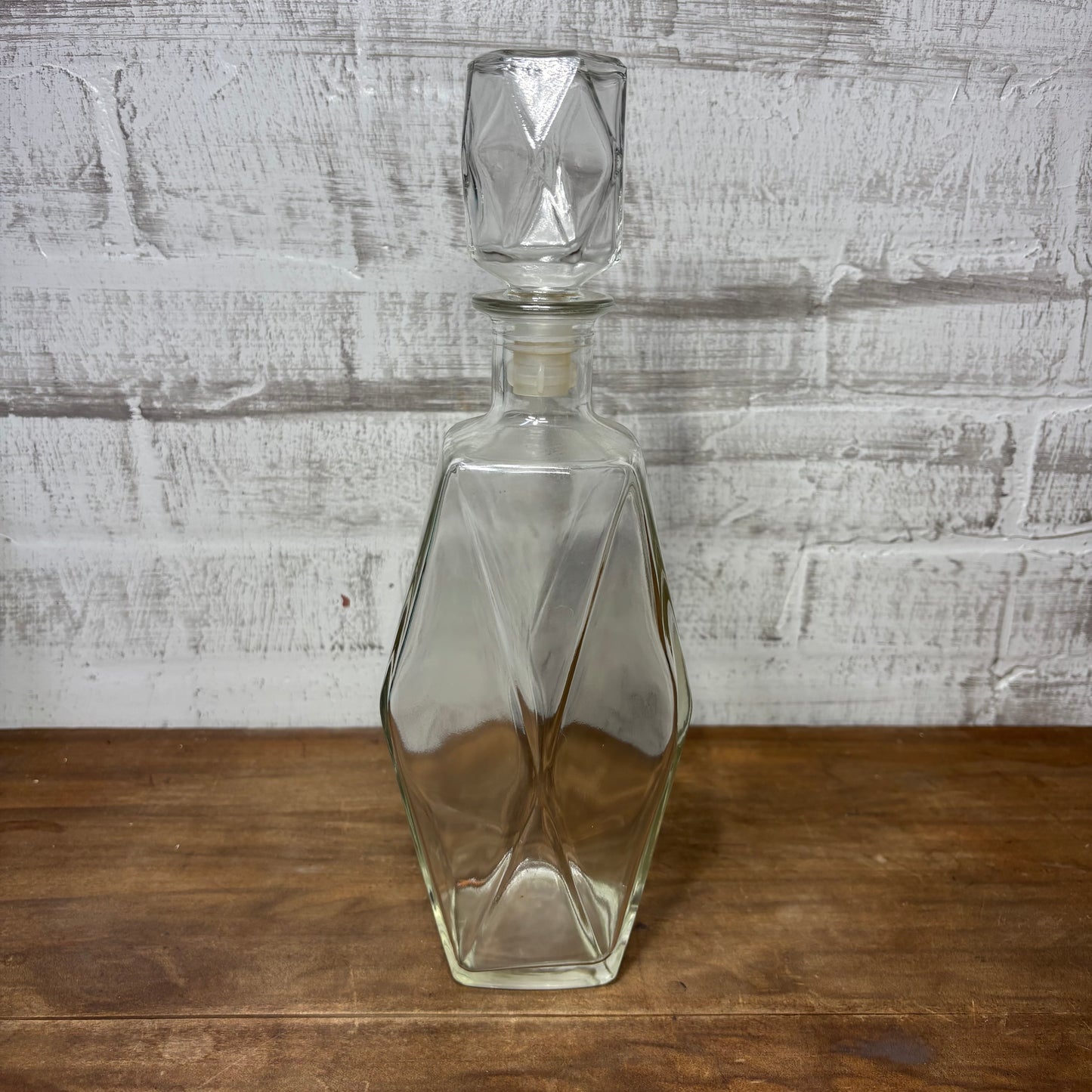 Vintage Diamond Shaped Glass Decanter