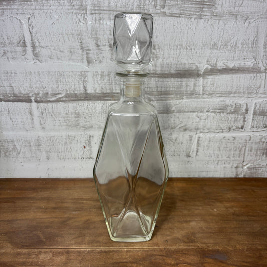 Vintage Diamond Shaped Glass Decanter