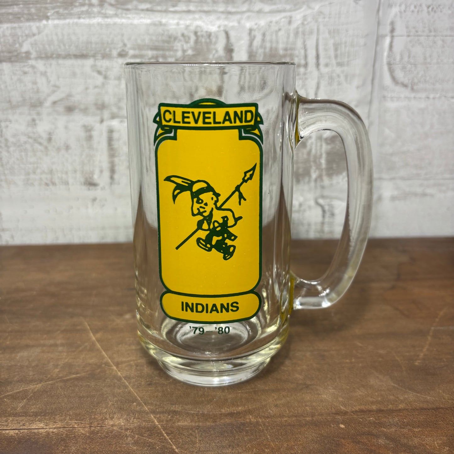Vintage Cleveland Indians ‘79-‘80 Glass Beer Mug/ Stein