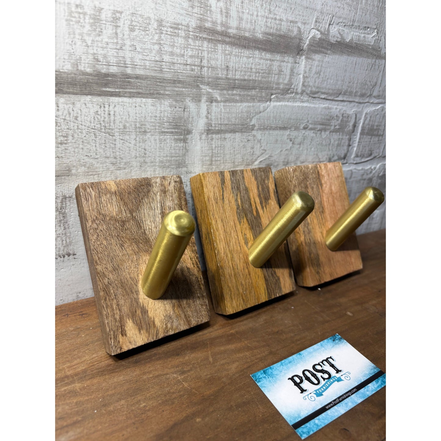 Set Of 3 Gold Wall Hooks
