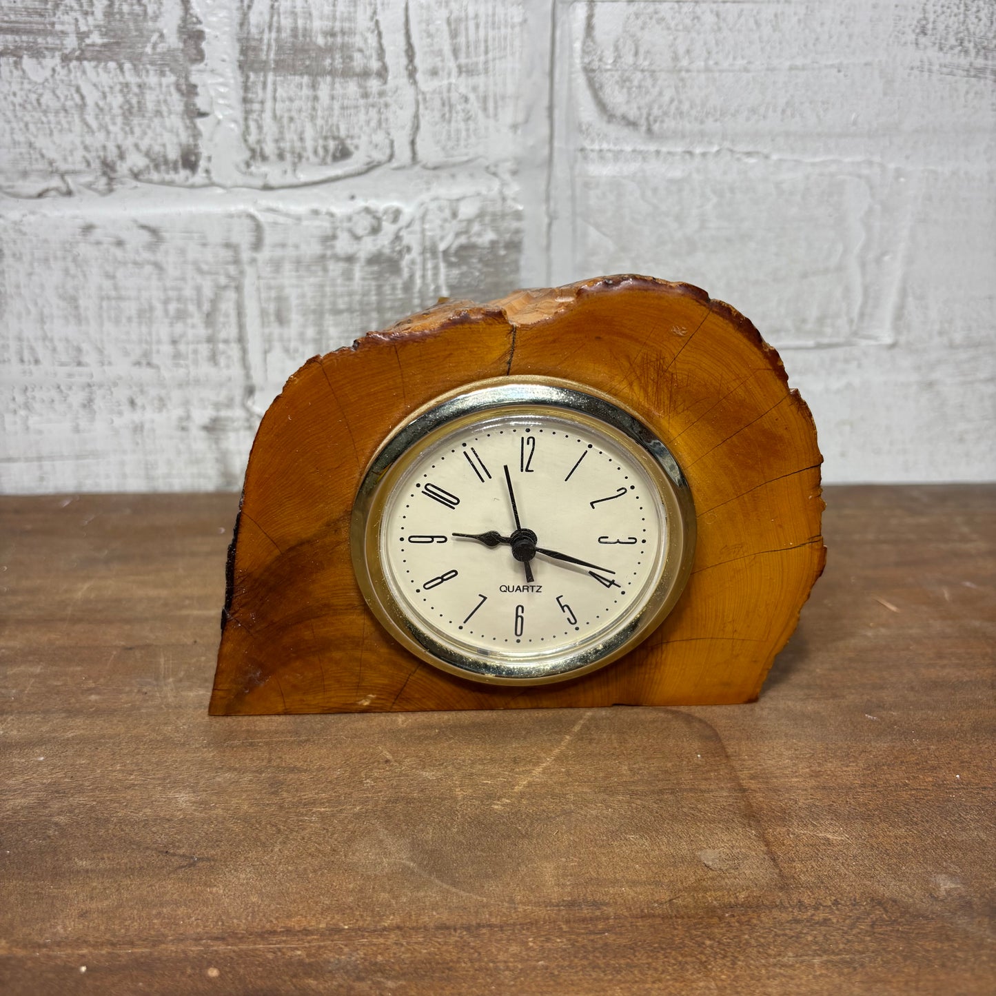 Live Edge Wooden Mantle Clock