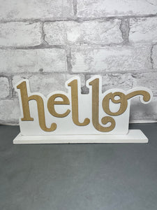 “Hello” sign