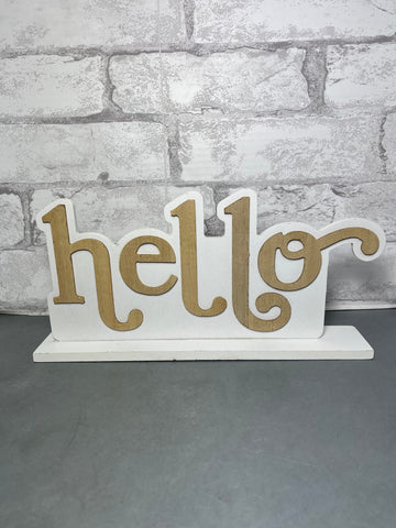 “Hello” sign