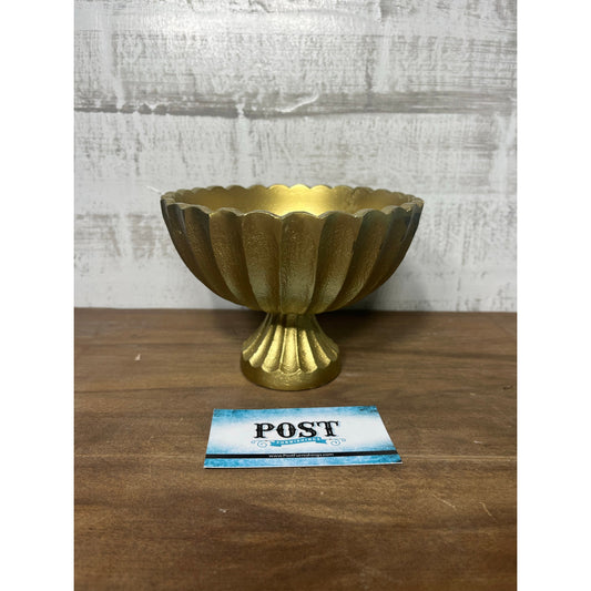 Gold Scalloped Compote Bowl