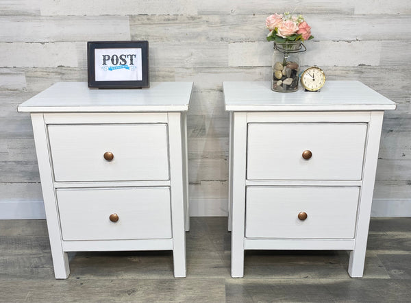 White Nightstands Matching Set Of 2