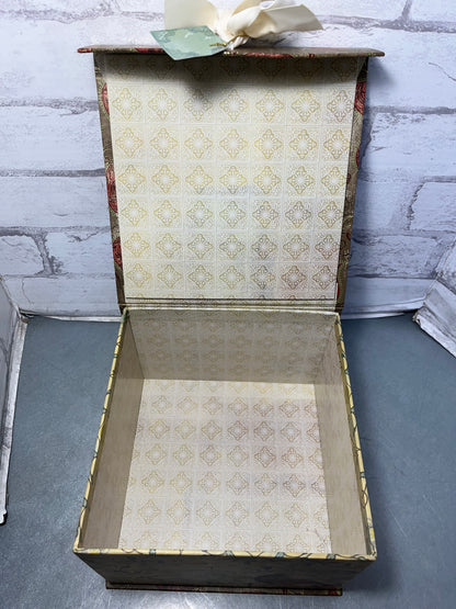 Shabby Chic Paisley Keepsake Box W/ Ribbon