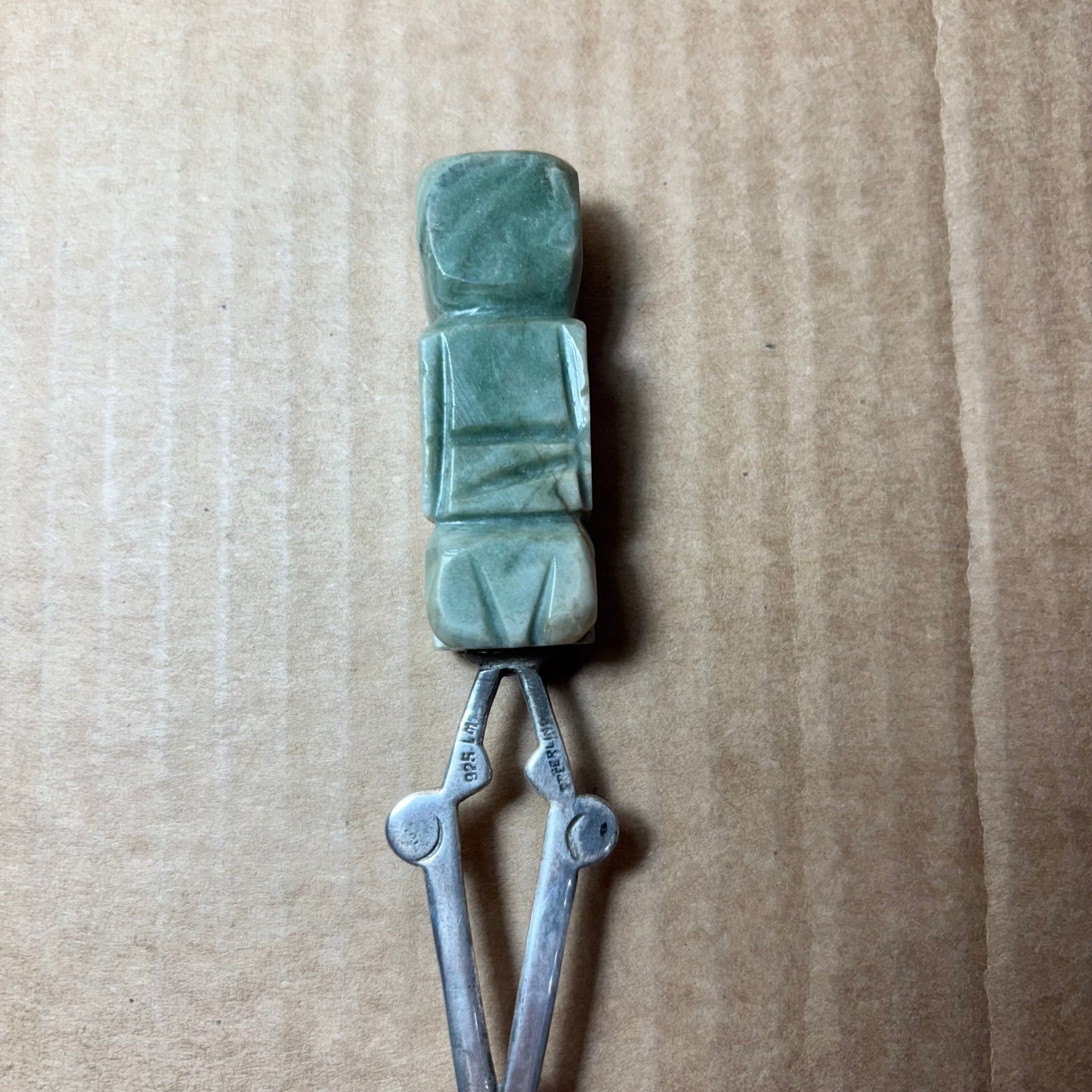 Vintage Onyx Carved Jade Letter Opener