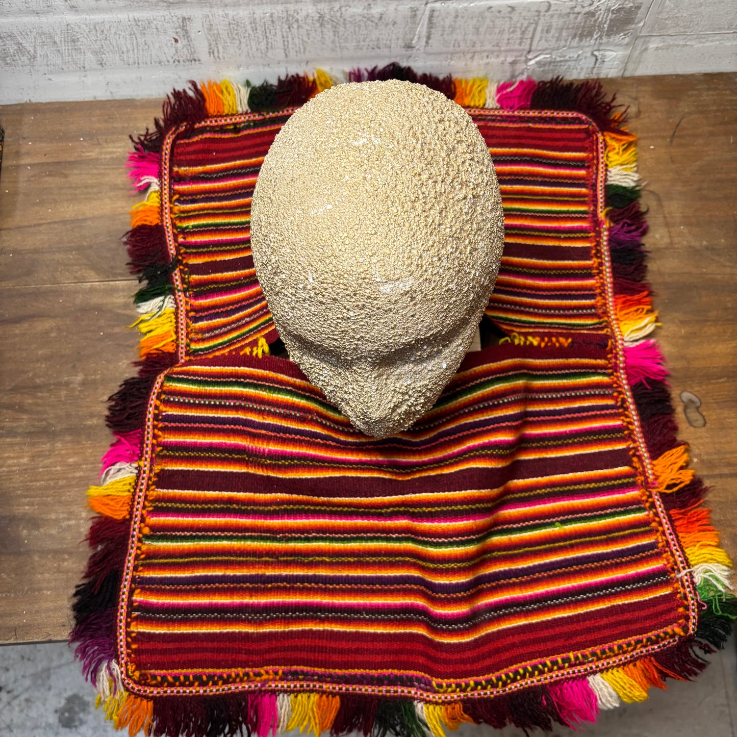 Handwoven Andean Style Kids Poncho Woven Wool