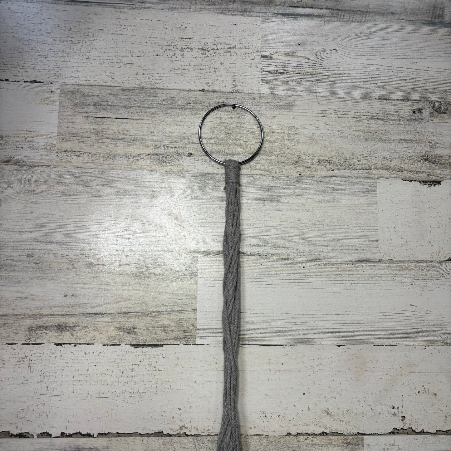 Gray Macrame Hanging Plant Holder