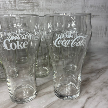 Vintage Coca-Cola White Logo "Enjoy Coke" Clear Drinking Glass Set Of 13